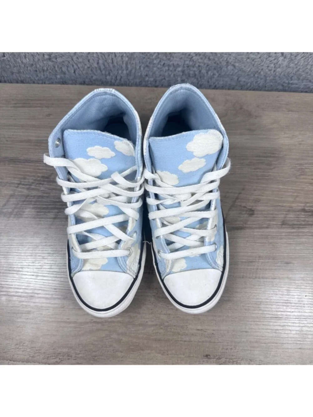Converse All Star Youth High-Top Sneakers Cloud Print Blue White Size 3 US
